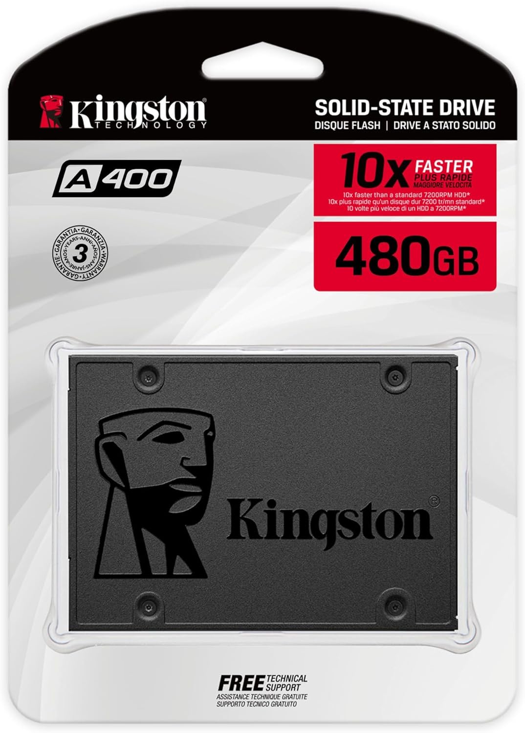 Disco solido SSD Kingston 480GB A400 SATA 3 2.5"